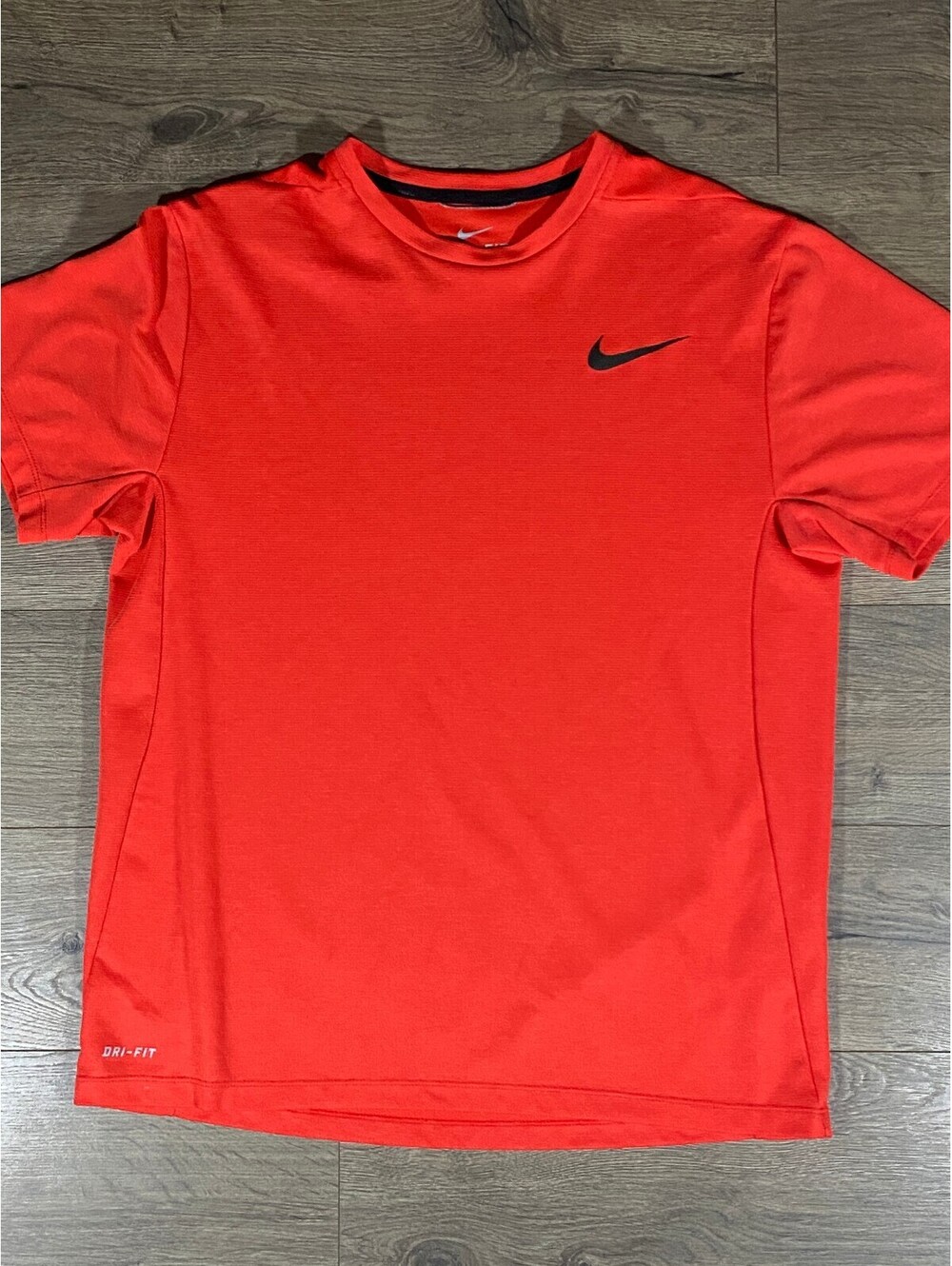 Nike Dri-FIT Men's L Red Black Swoosh Mesh Athletic Training Shirt
